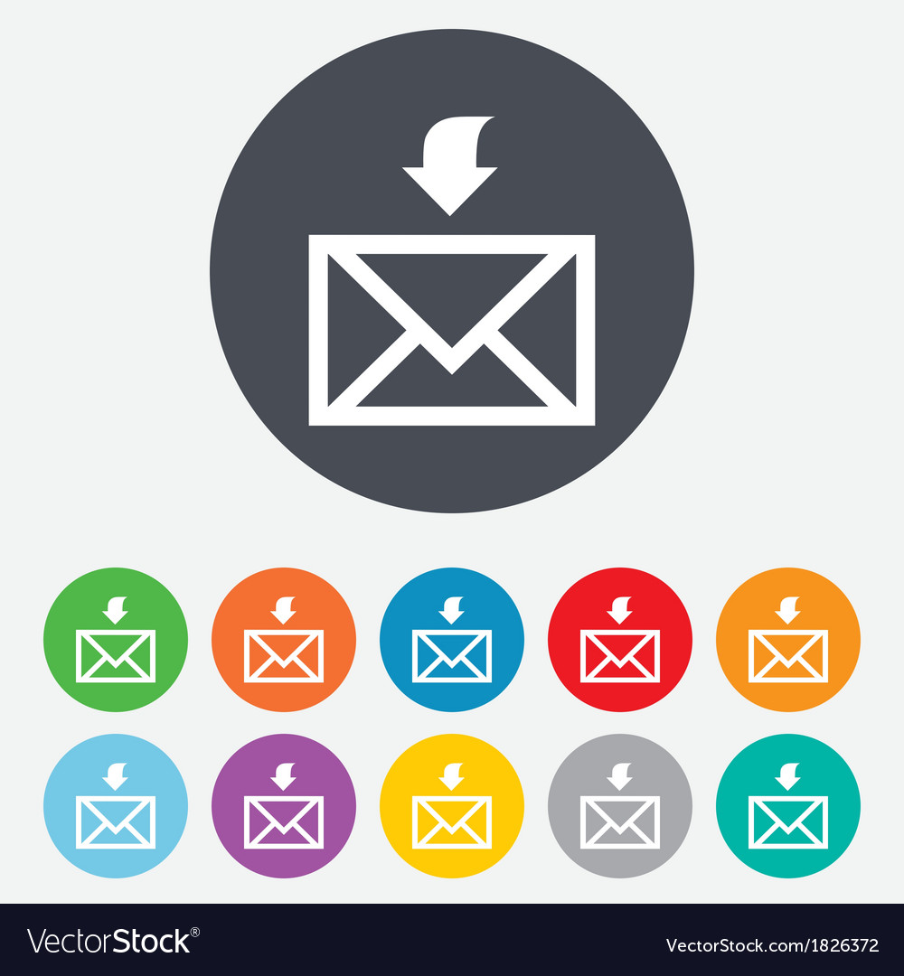 Mail receive icon envelope symbol get message Vector Image