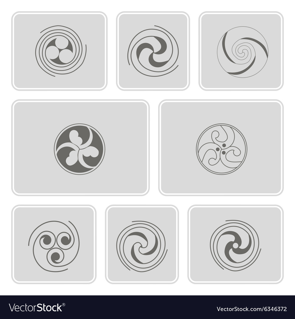 Monochrome icons with celtic geometric ornament Vector Image