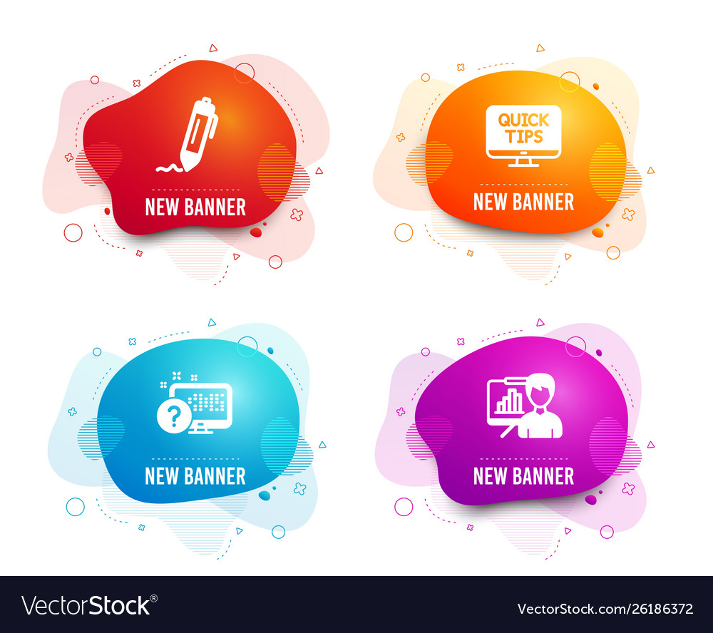 Online quiz signature and web tutorials icons Vector Image Online quiz signature and web tutorials icons
