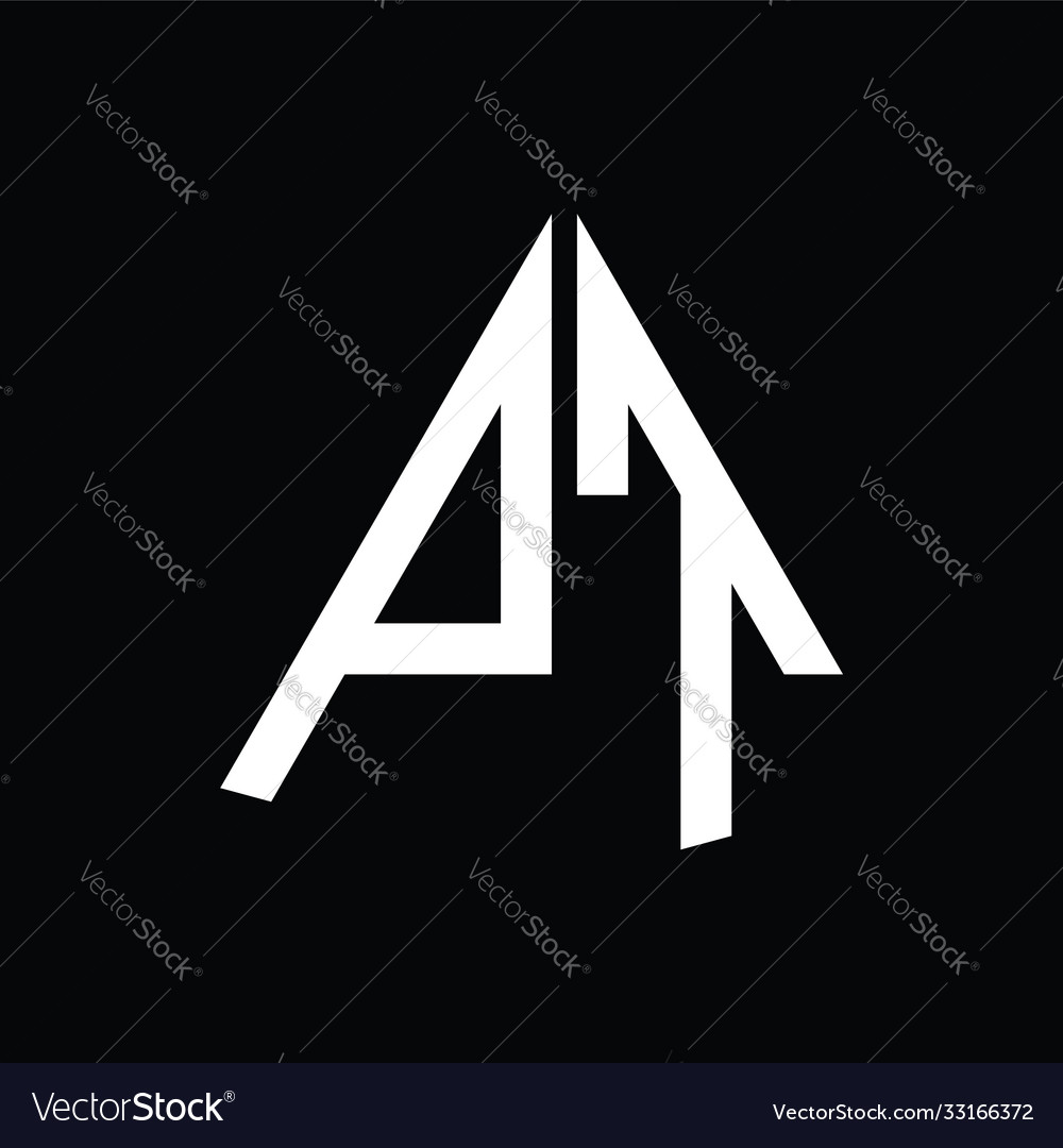 P t white triangle initials with a black Vector Image P t white triangle initials with a black