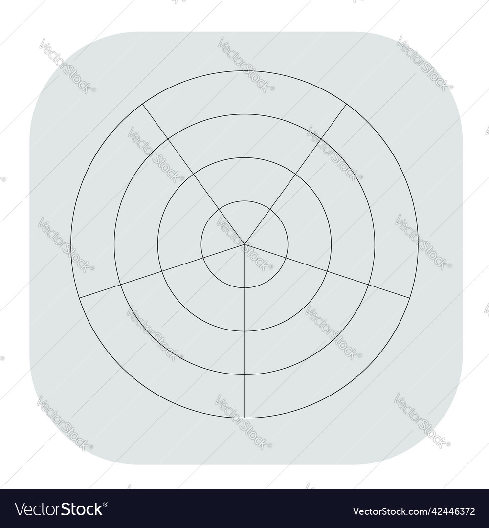 Polar circular grid mesh pie chart graph element vector image Polar circular grid mesh pie chart graph element