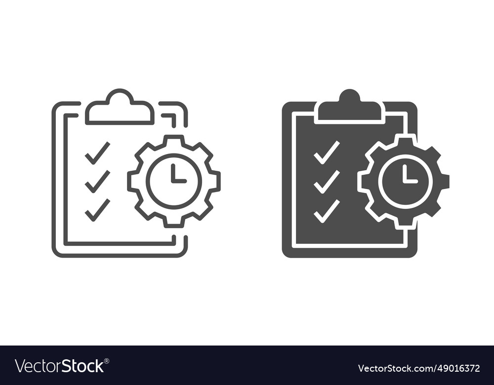 Project management icons on white background Vector Image