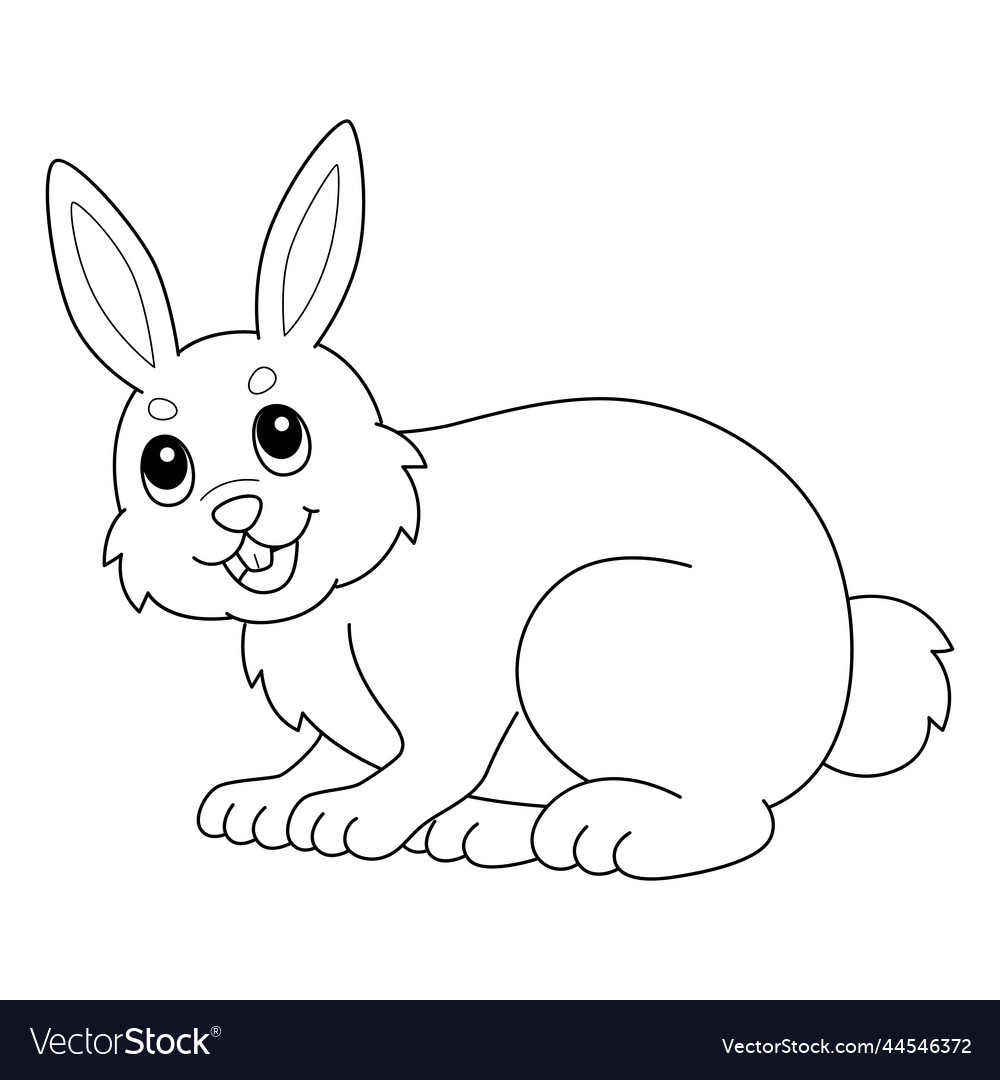 Rabbit isolated coloring page for kids Royalty Free Vector