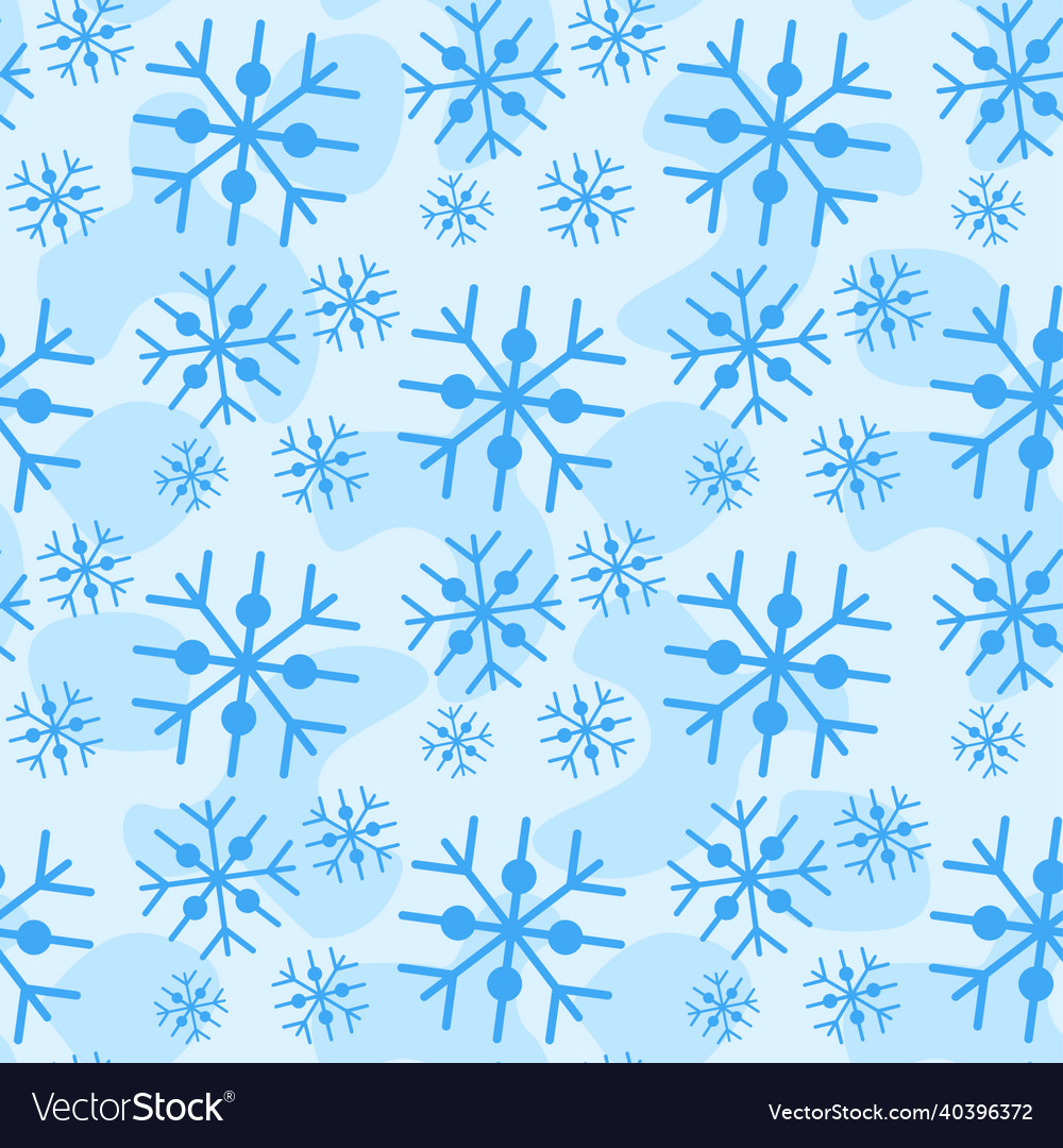 Seamless pattern of snowflakes vector image Seamless pattern of snowflakes