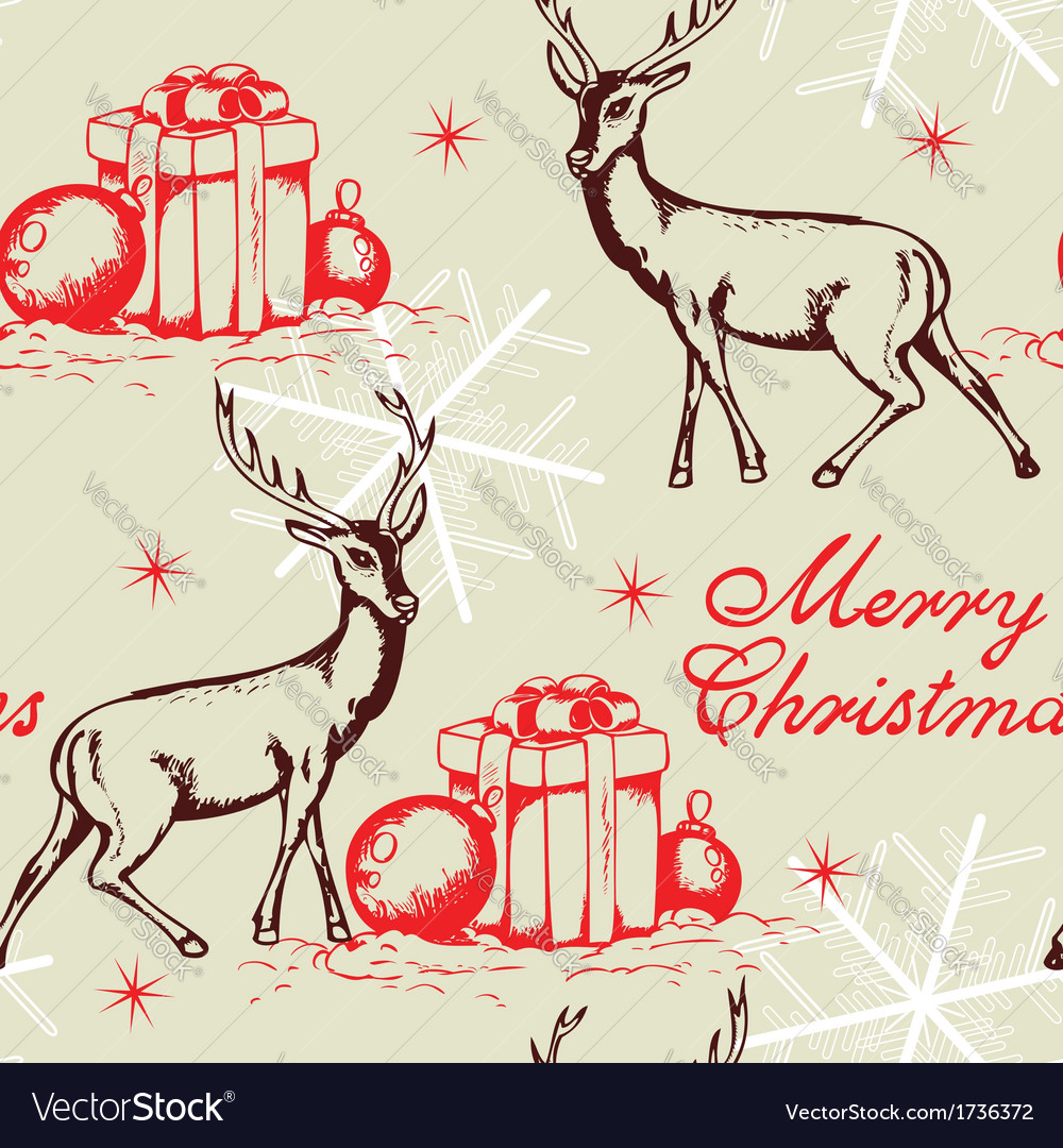 Seamless pattern with deer