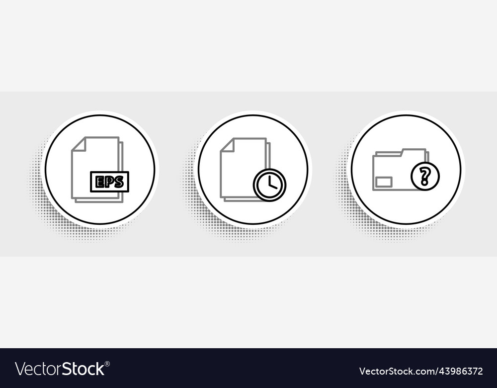 Set line unknown document folder eps file vector image Set line unknown document folder eps file