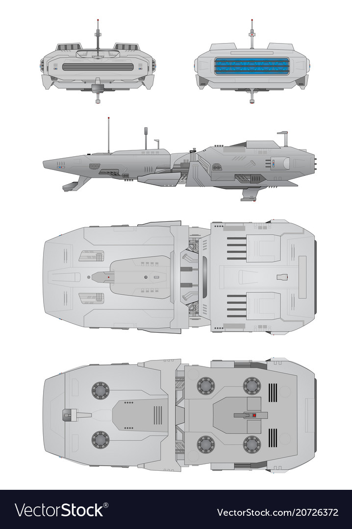 Spaceship Positions Royalty Free Vector Image - Vectorstock