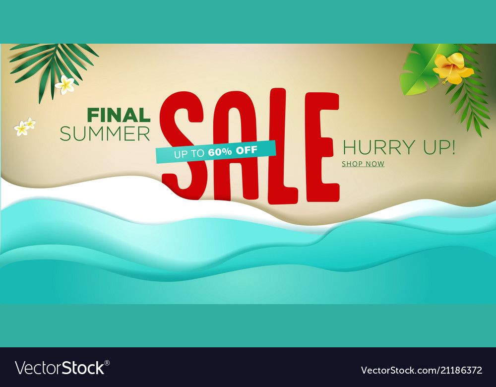 summer sale banner design template royalty free vector image summer sale banner