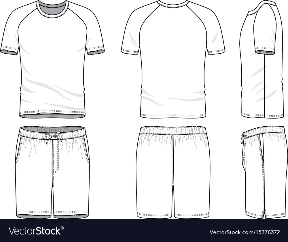 Templates Blank T shirt And Shorts Royalty Free Vector Image