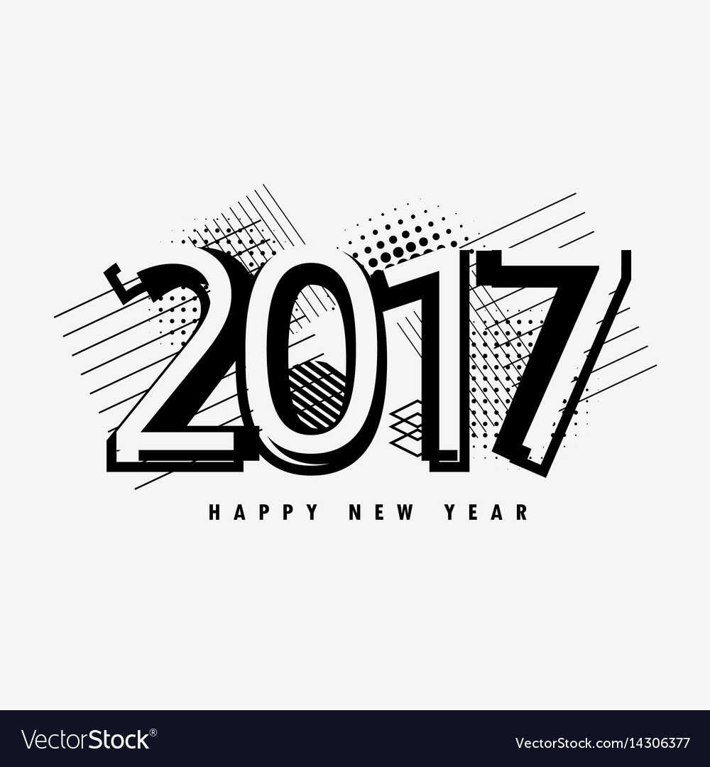 2017 text design with abstract shapes and elements