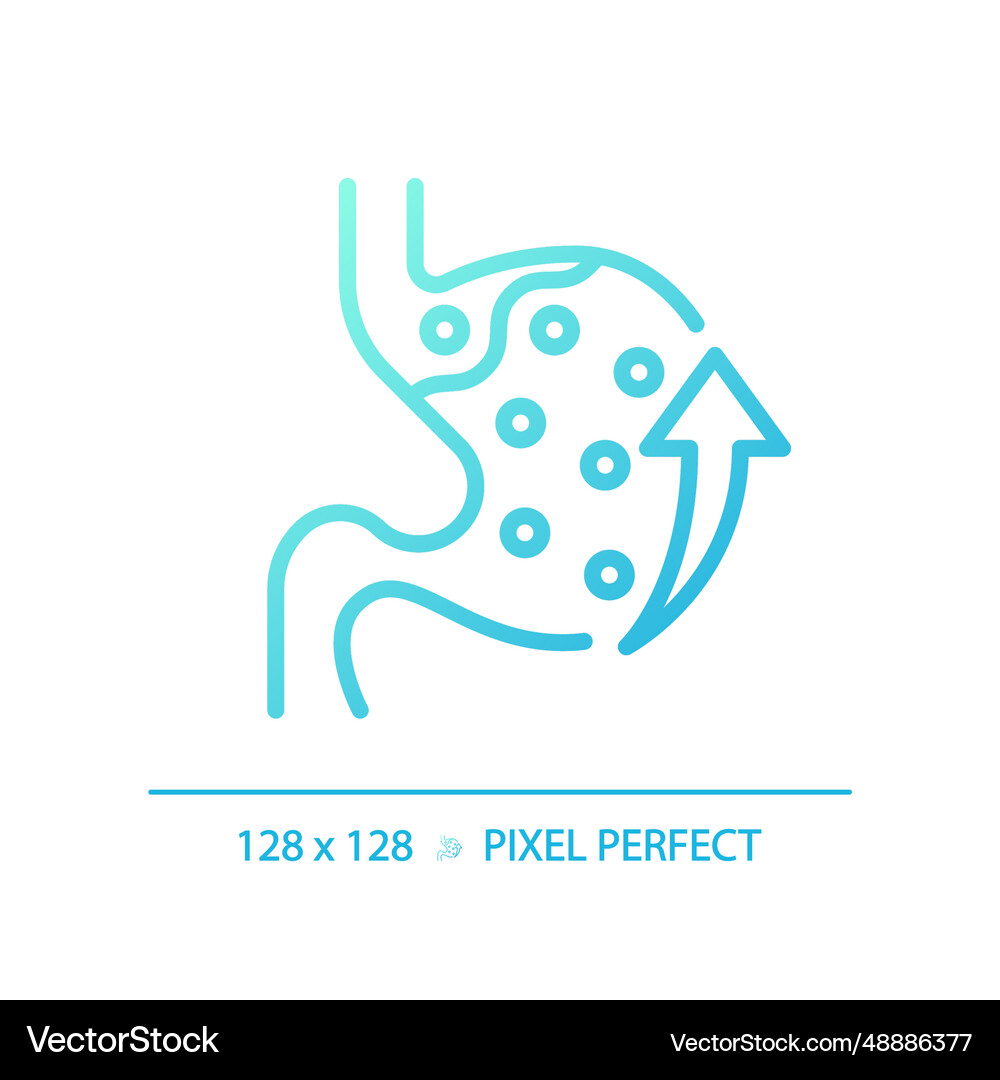 2d Thin Line Gradient Acid Reflux Icon Royalty Free Vector