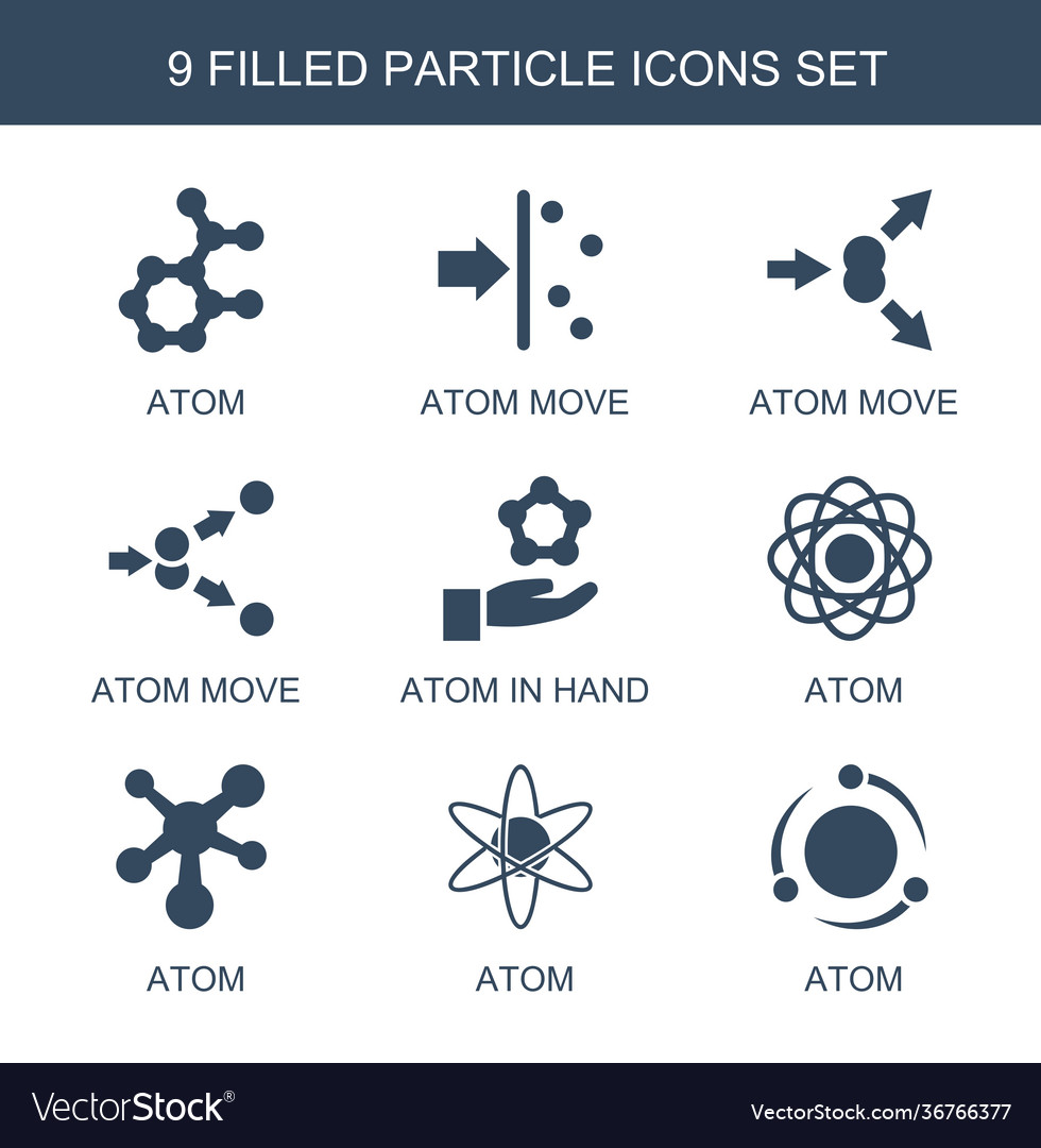 9 particle icons Vector Image 9 particle icons
