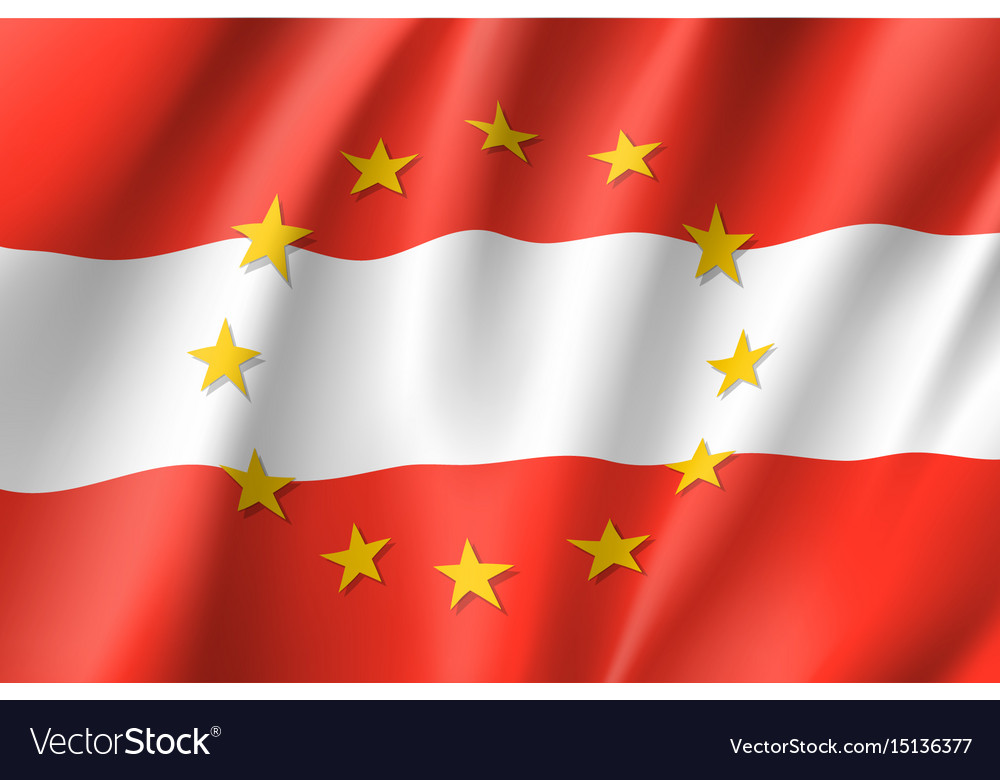 Austria national flag with a circle of eu