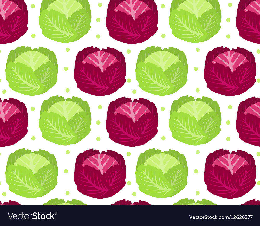 Cabbage seamless pattern red endless background