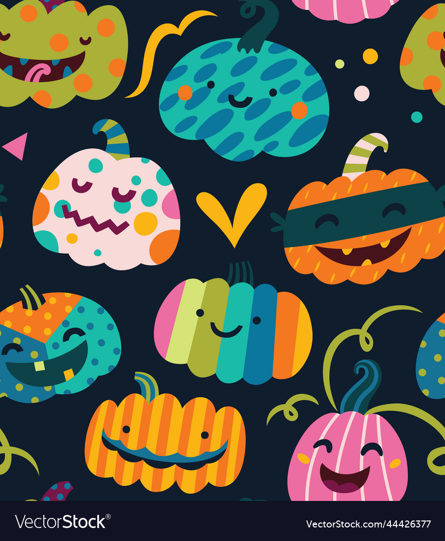 Cartoon festive pumpkins vector image Cartoon festive pumpkins