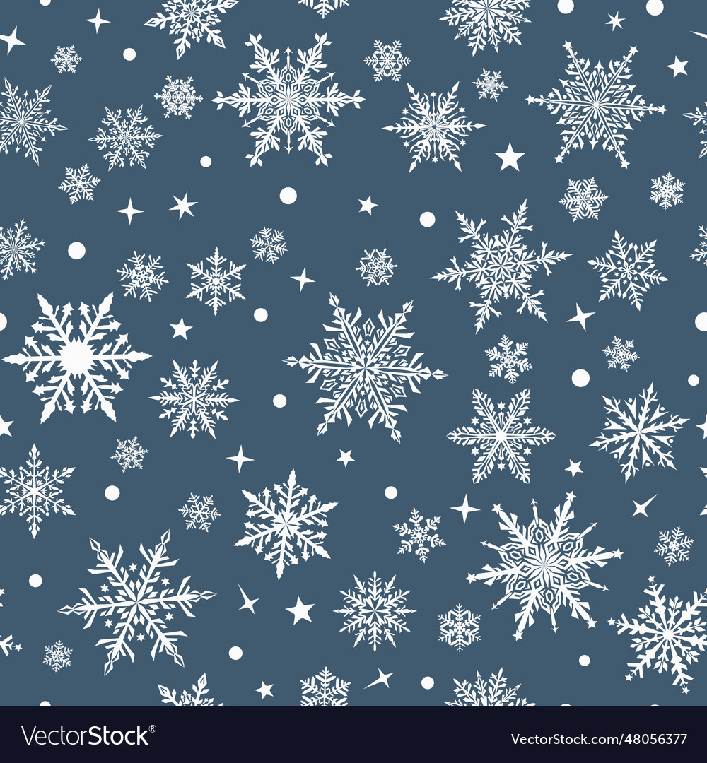 Christmas seamless pattern of snowflakes Vector Image