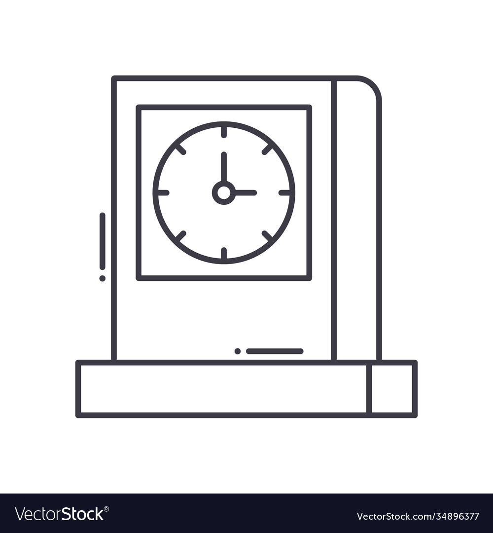 Clock icon linear isolated thin