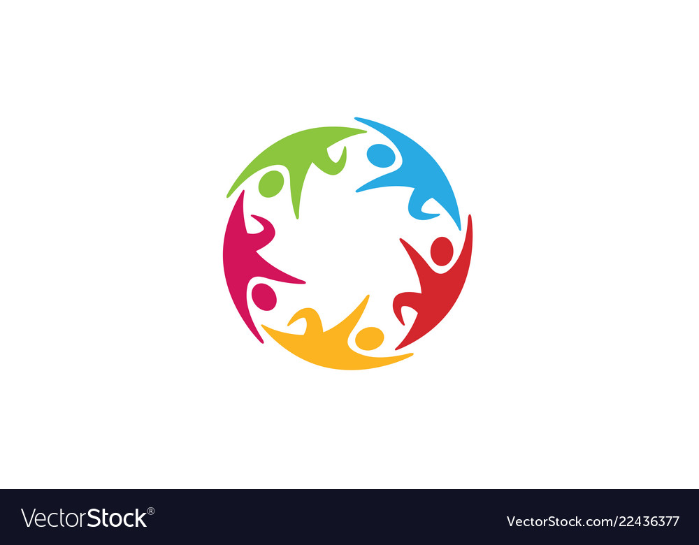 Colorful people group team logo Royalty Free Vector Image