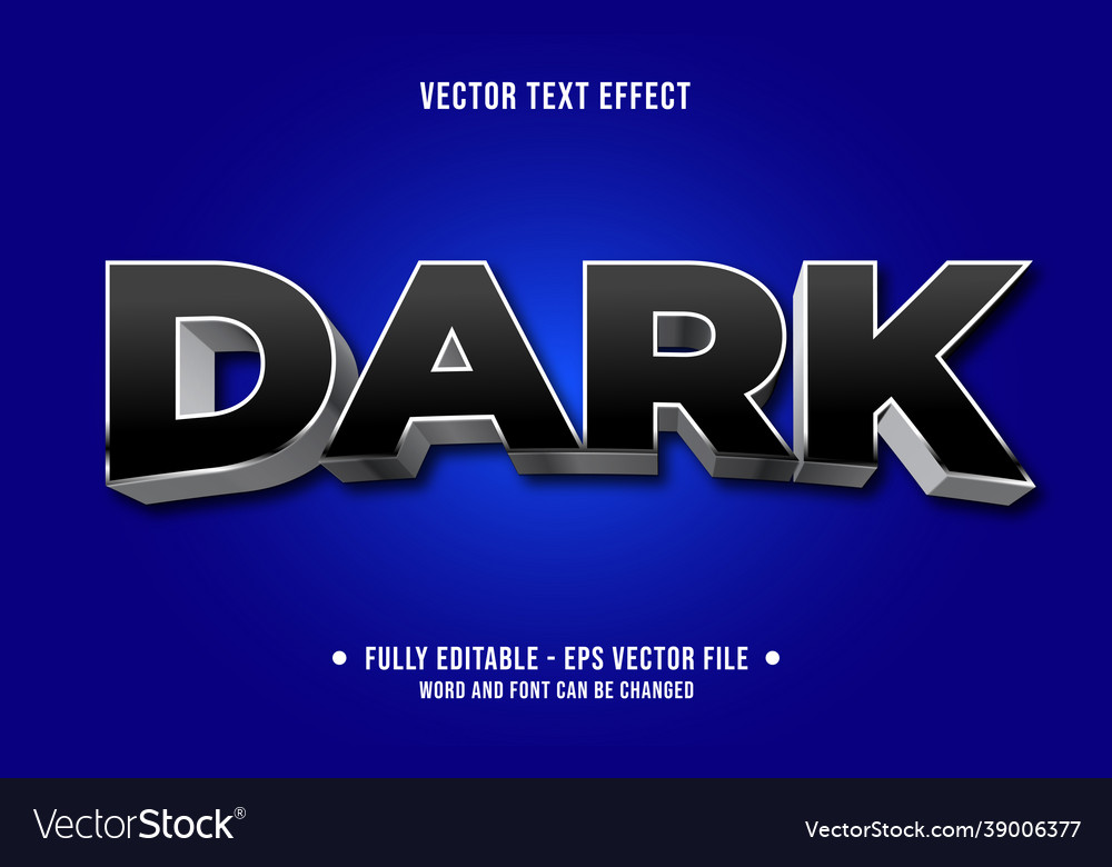 Bearbeitbarer Texteffekt Gradientenstil dunkel vector image Bearbeitbarer Texteffekt Gradientenstil dunkel