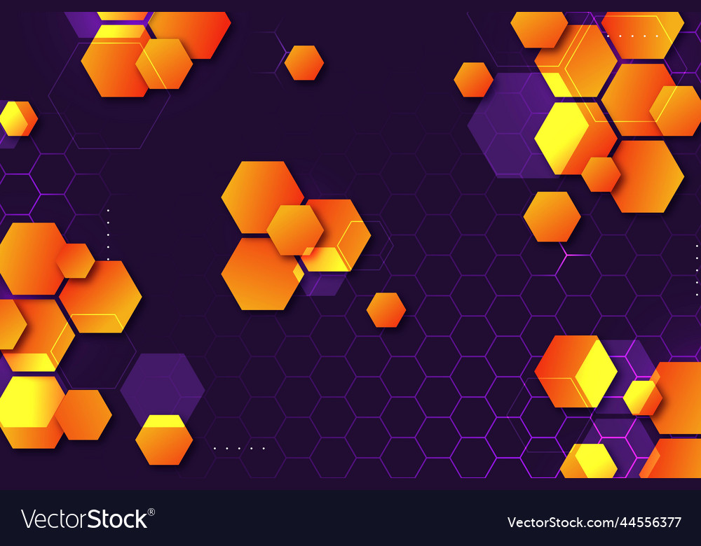 Gradient hexagonal background with dots design