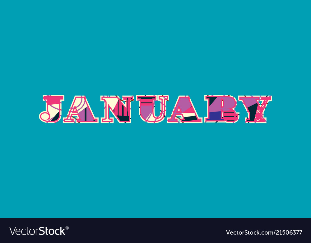 January concept word art Royalty Free Vector Image