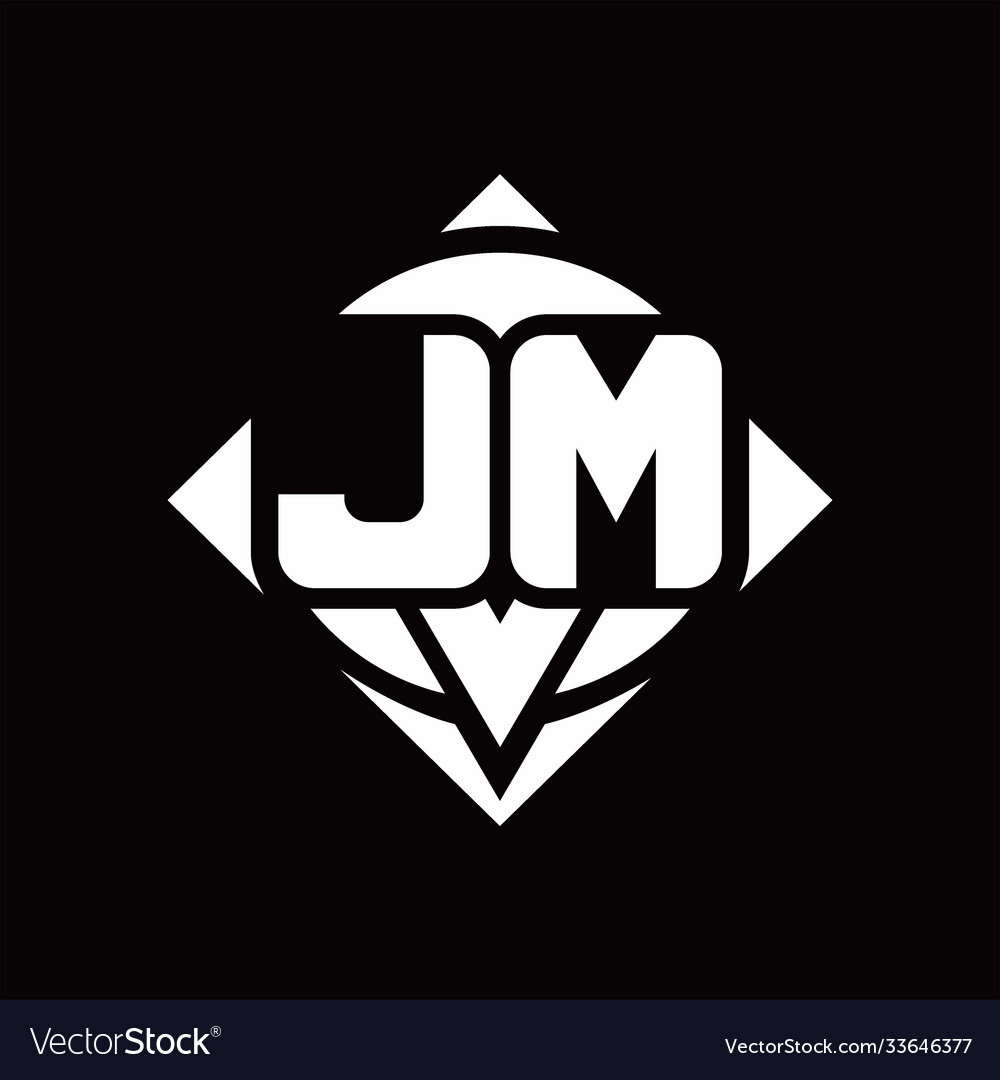 Jm logo monogram with circle shape and square