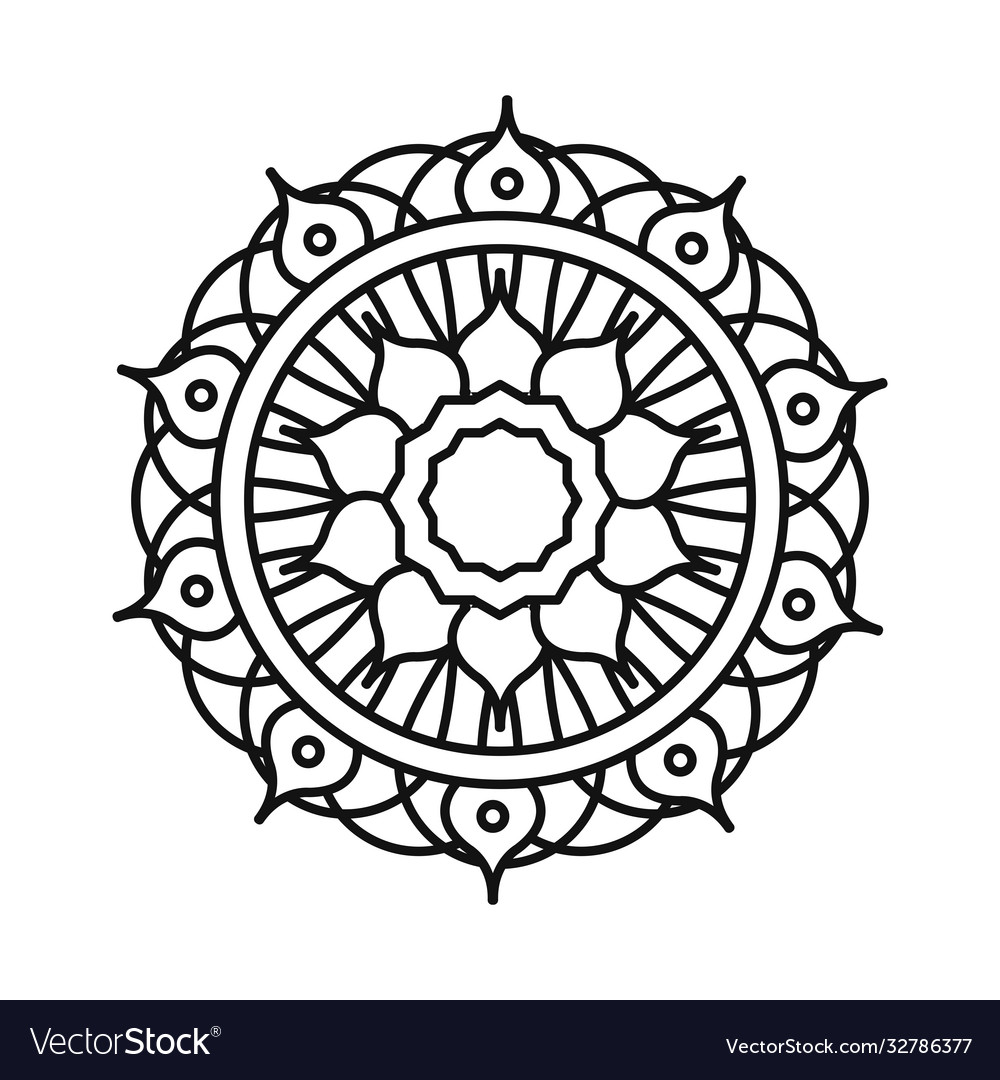 Mandala flower decoration round ornament line