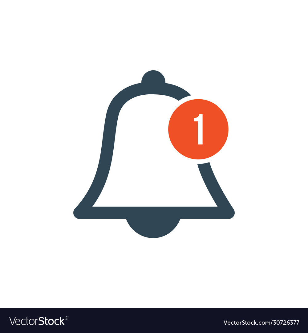 Notification bell icon with message indicator Vector Image Notification bell icon with message indicator
