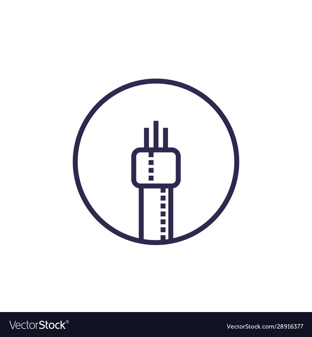 Optic fiber cable icon linear Royalty Free Vector Image