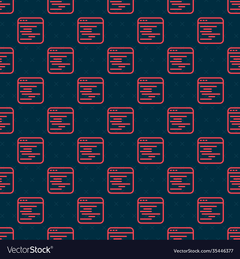 Red line software web developer programming code vector image Red line software web developer programming code