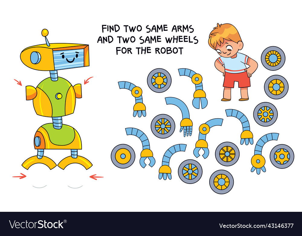 Robot Puzzle: Find Matching Parts