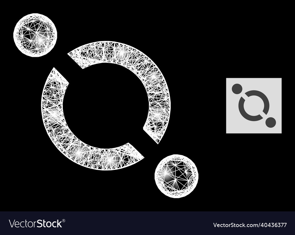 Shining net mesh link with glare spots vector image Shining net mesh link with glare spots