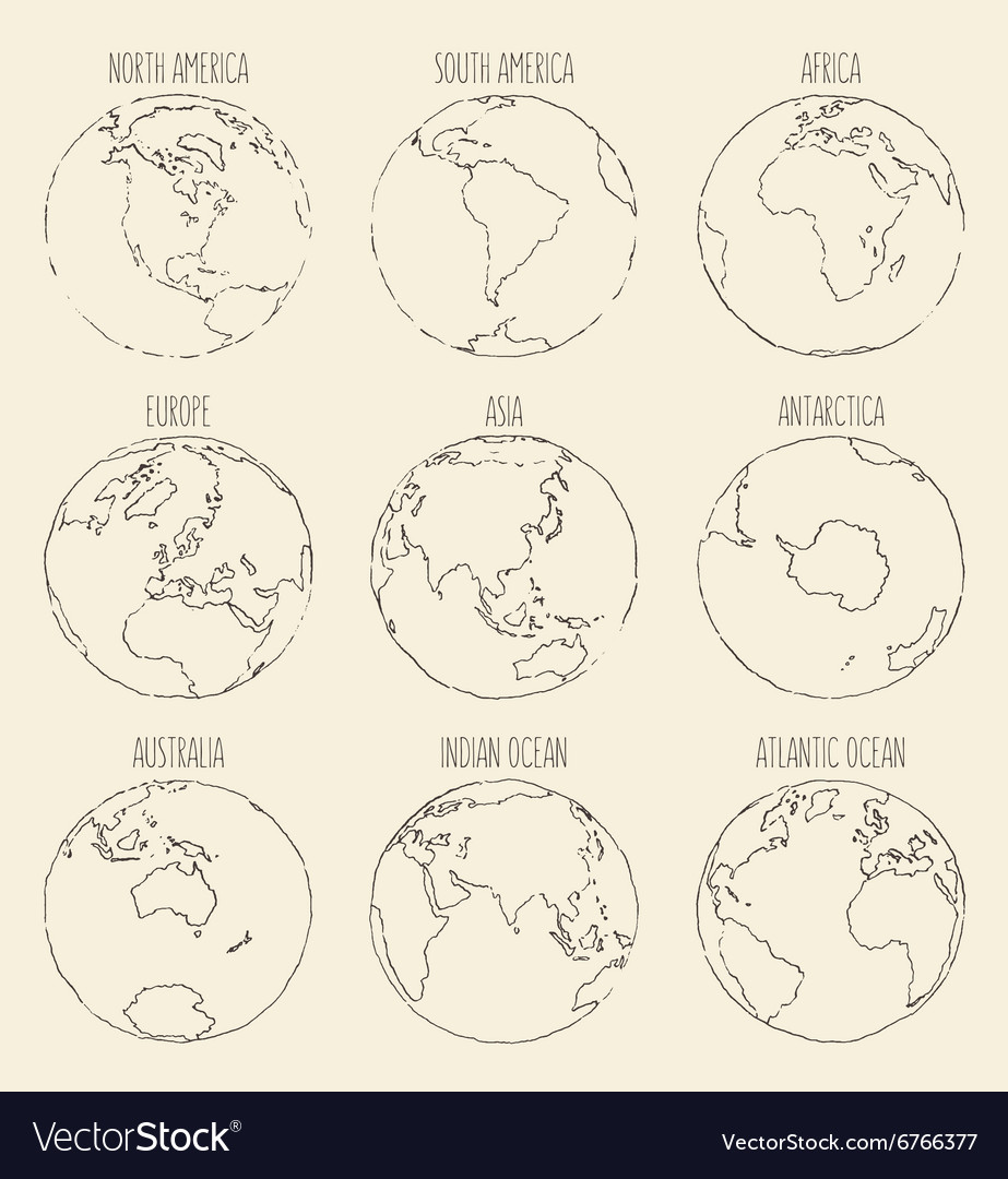 Best Popular World Map Outline Graphic Sketch Style Background Vector of  Asia Europe North South America and Africa Stock Vector Stock Illustration   Illustration of europe globe 164833670