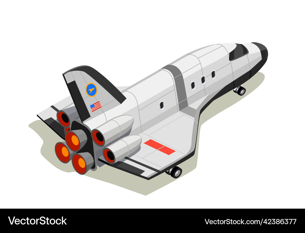 Space shuttle isometric composition Royalty Free Vector