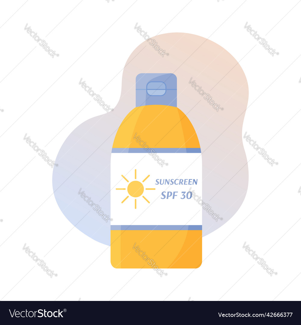 Sunscreen bottle isolated uv protection cream Vector Image