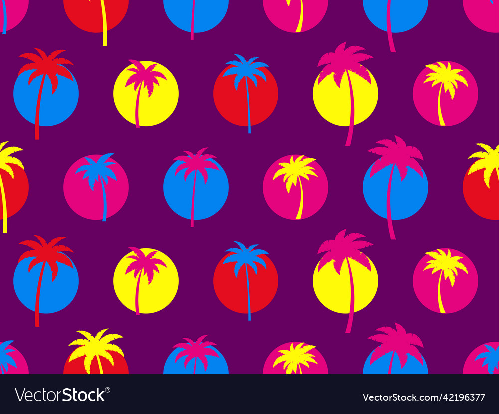 Tropical palm trees seamless pattern tree