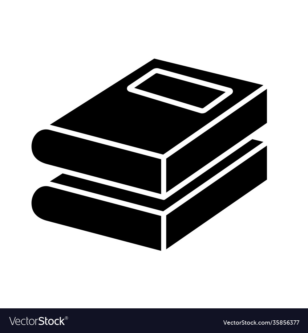 Two books silhouette style icon design Royalty Free Vector