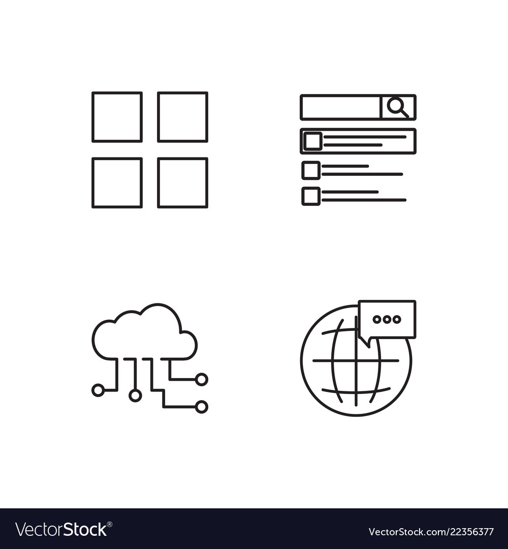 Web simple outlined icons set