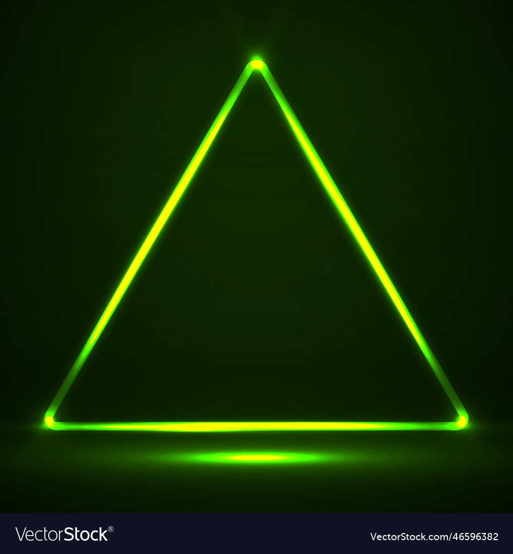 Abstract neon triangle with glowing lines design