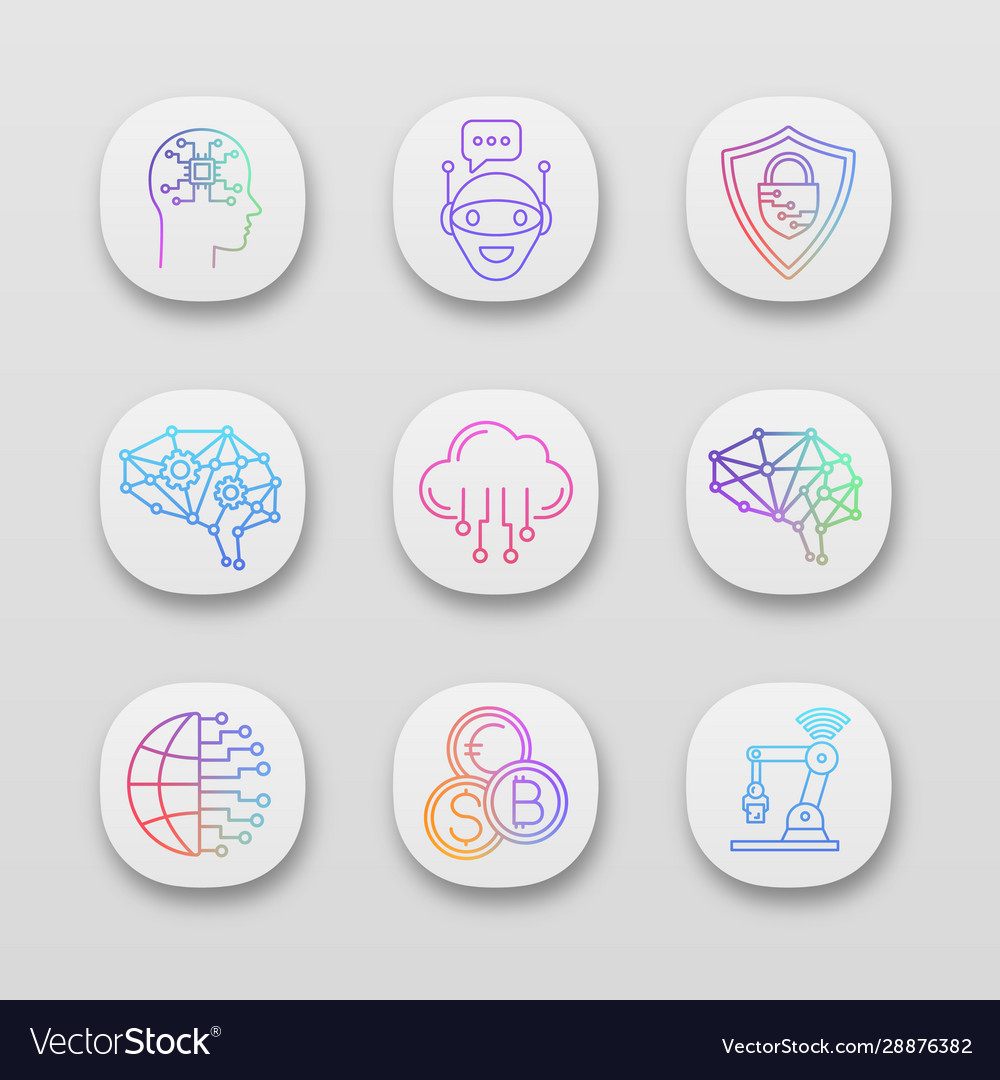 AI App Icon Set - Modern Tech