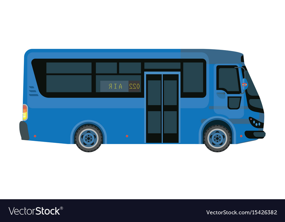 Airport Bus In Blue Color Isolated On White Vector Image