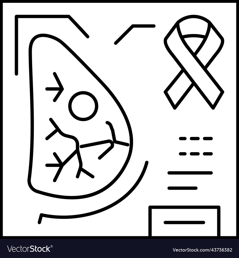 Brustkrebs Marker weibliche Gesundheitsprüfung Linie I vector image Brustkrebs Marker weibliche Gesundheitsprüfung Linie I