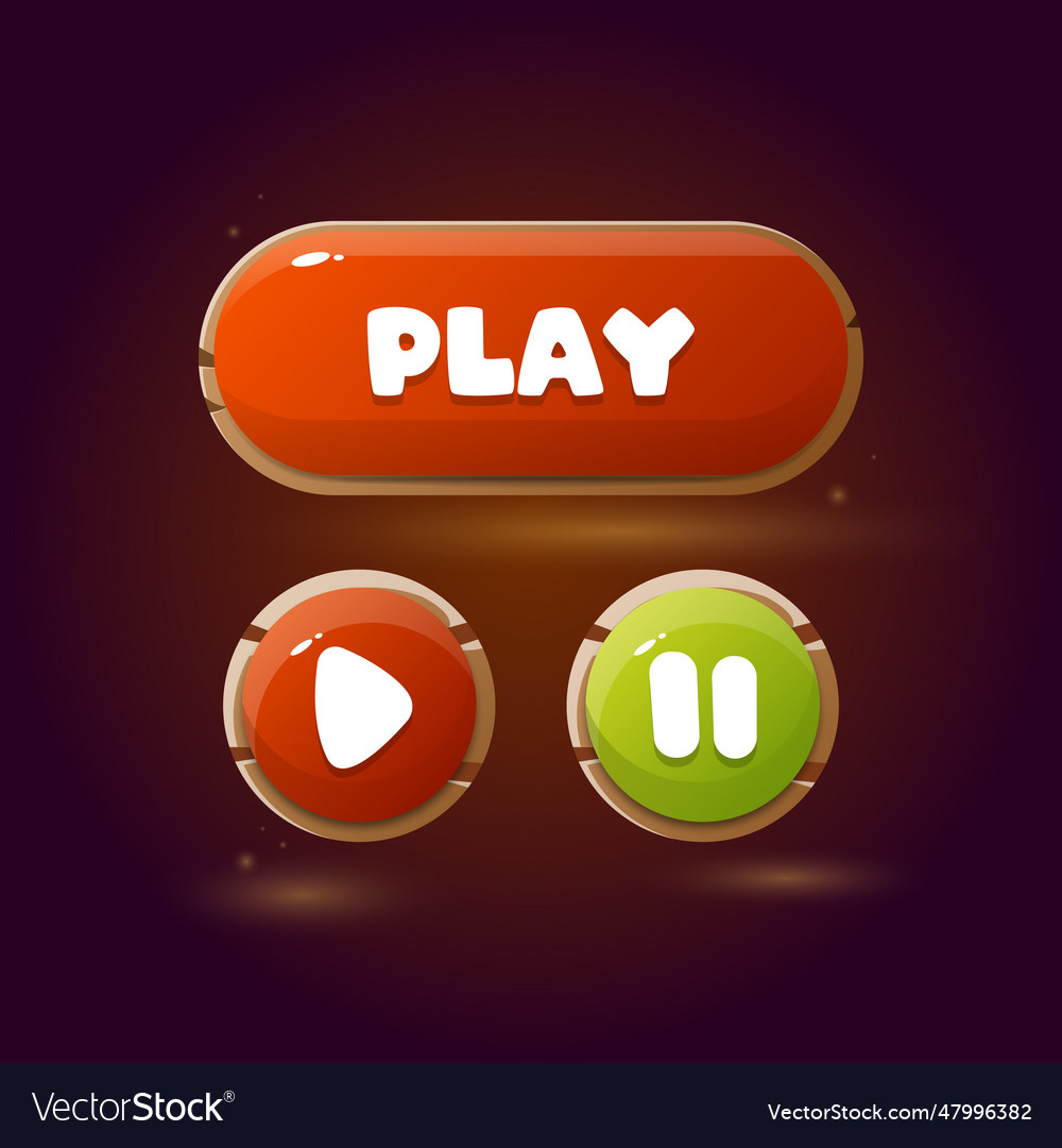 Buttons for mobile games ui game design Royalty Free Vector