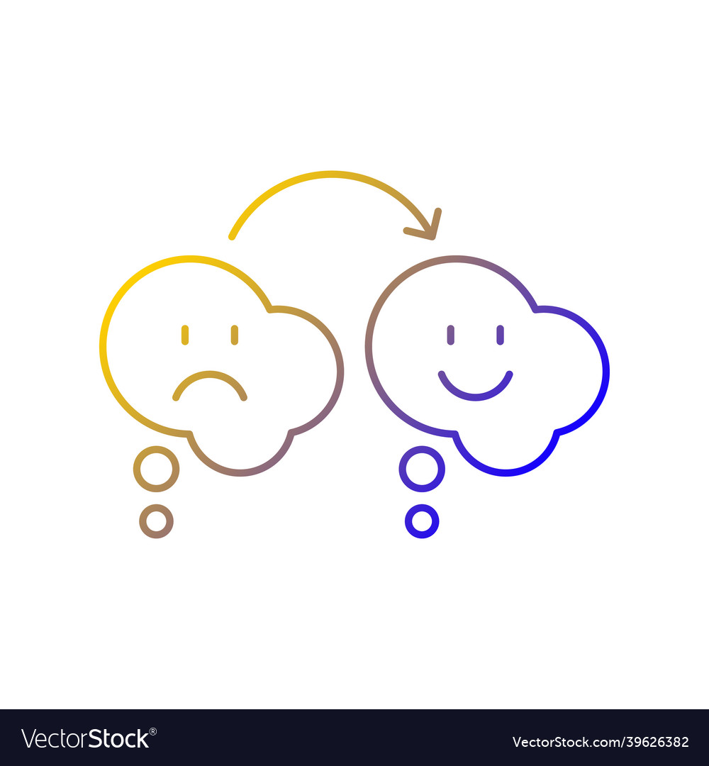Changing opinion gradient linear icon vector image Changing opinion gradient linear icon