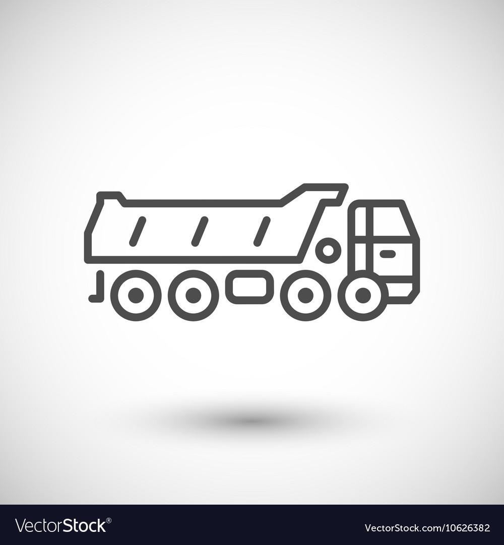 Dump truck line icon Royalty Free Vector Image