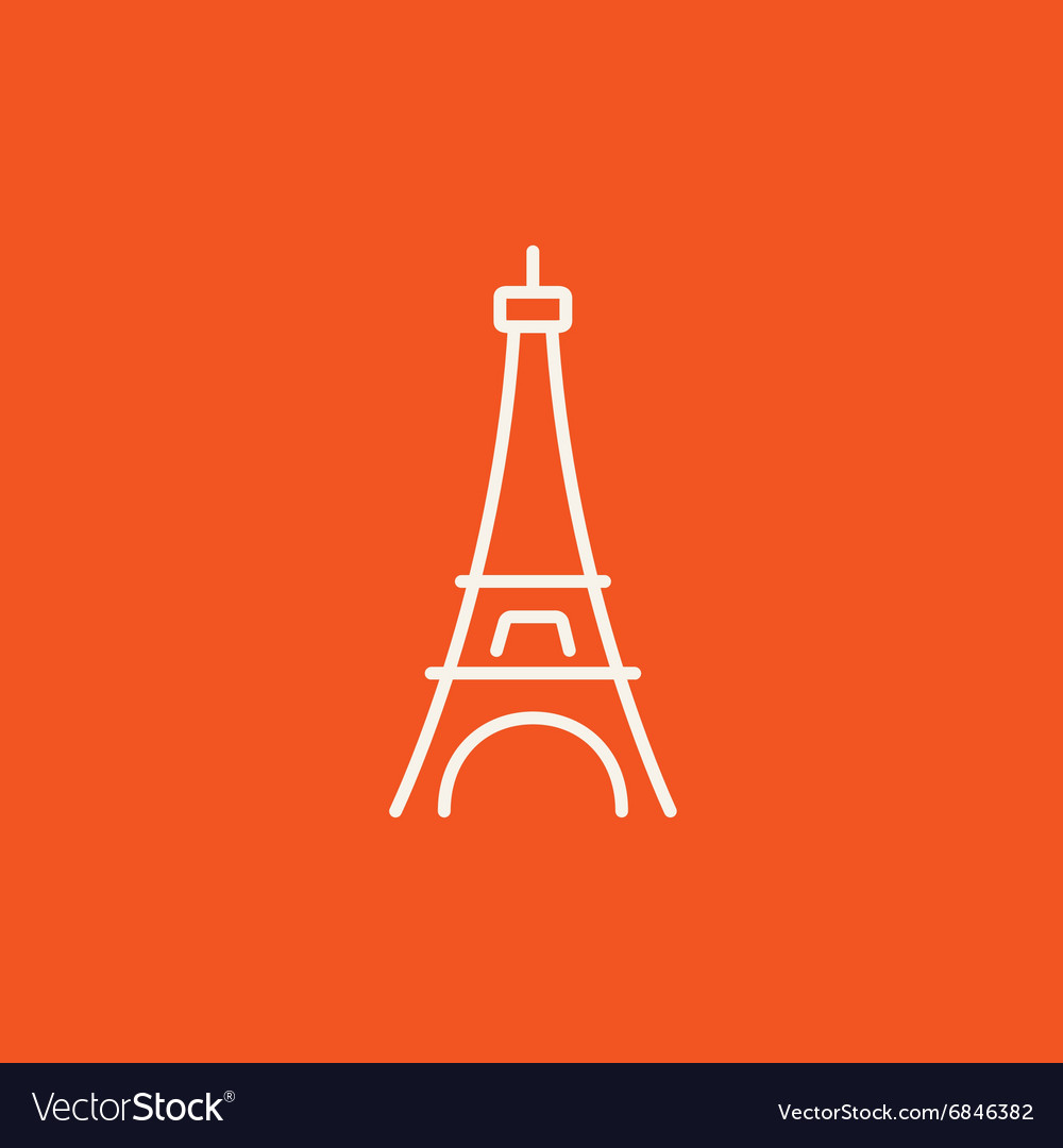 Eiffel tower line icon