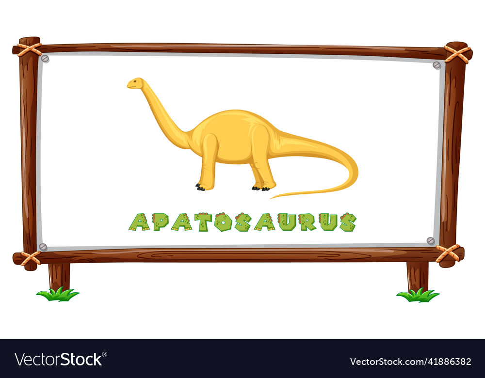 Frame template with dinosaurs and text vector image Frame template with dinosaurs and text