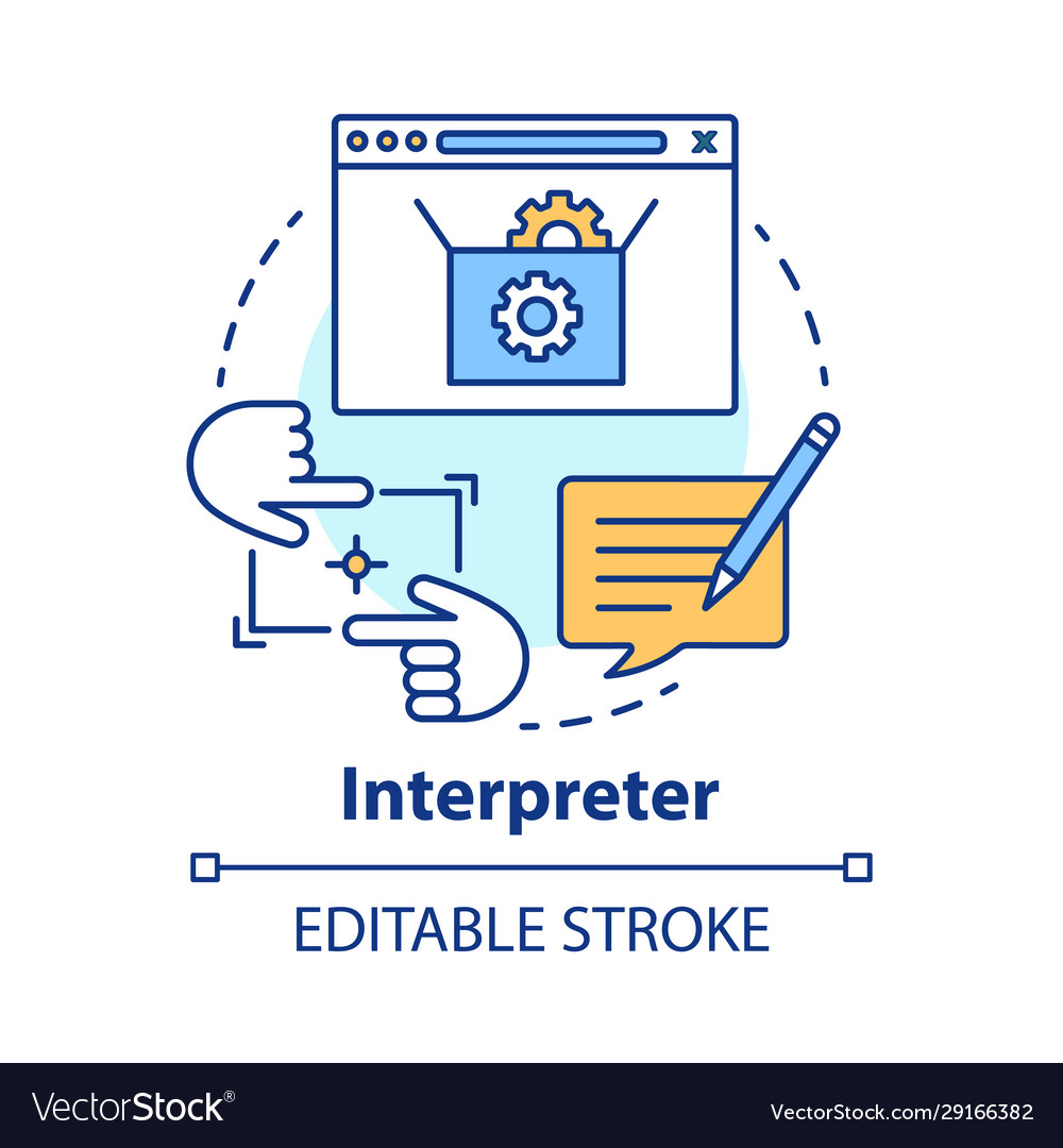 Interpreter concept icon help and support center vector image Interpreter concept icon help and support center