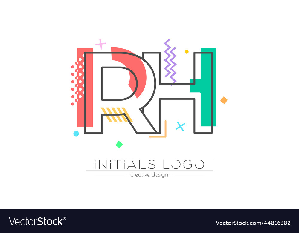 Letters r and h merging of two initials