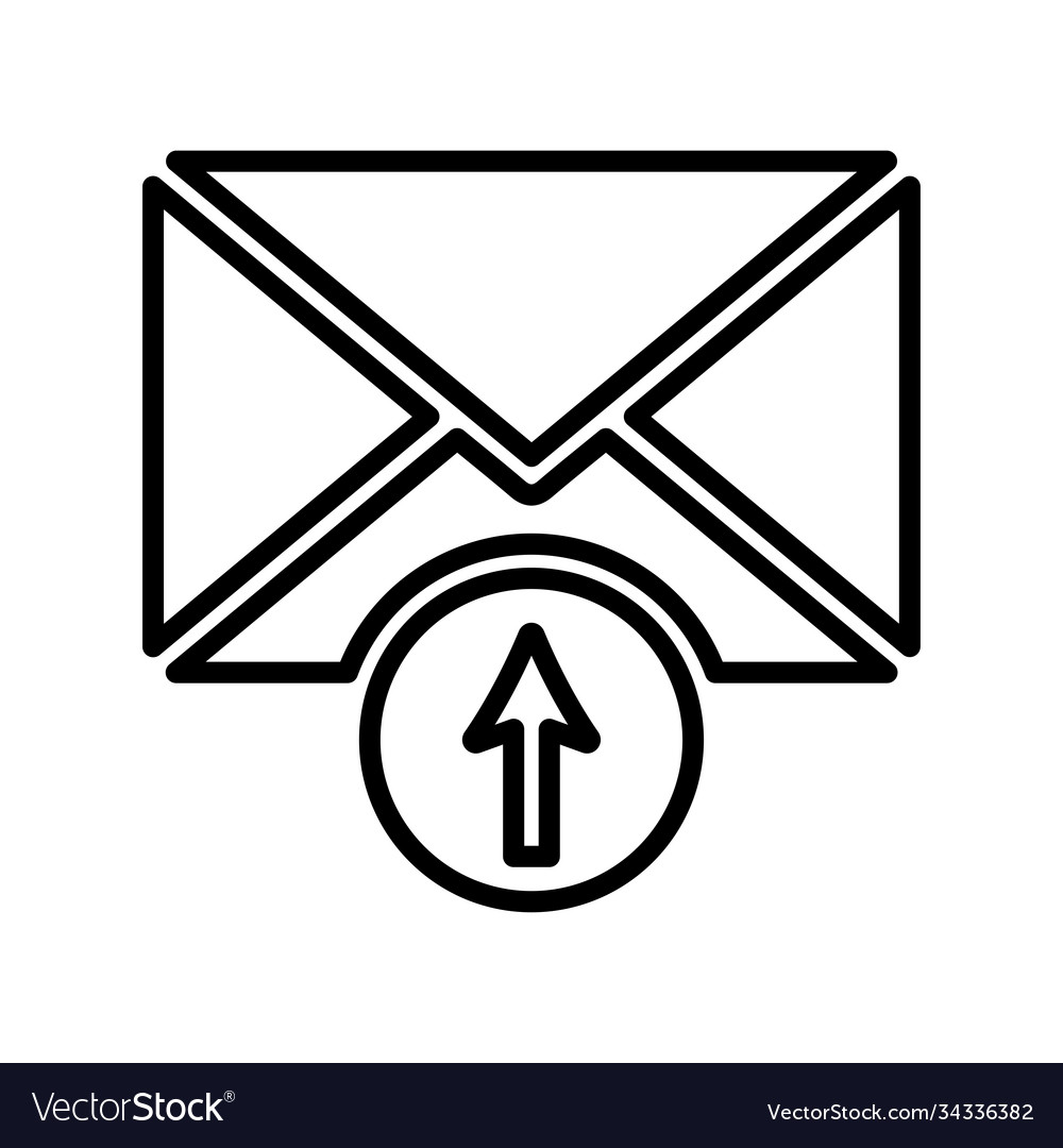 Mail message send line icon outline